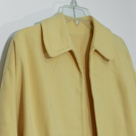 Bataldi Butter Yellow Wool Swing Coat Lambswool Vintage 60s Petit Spun Short - Picture 6 of 16
